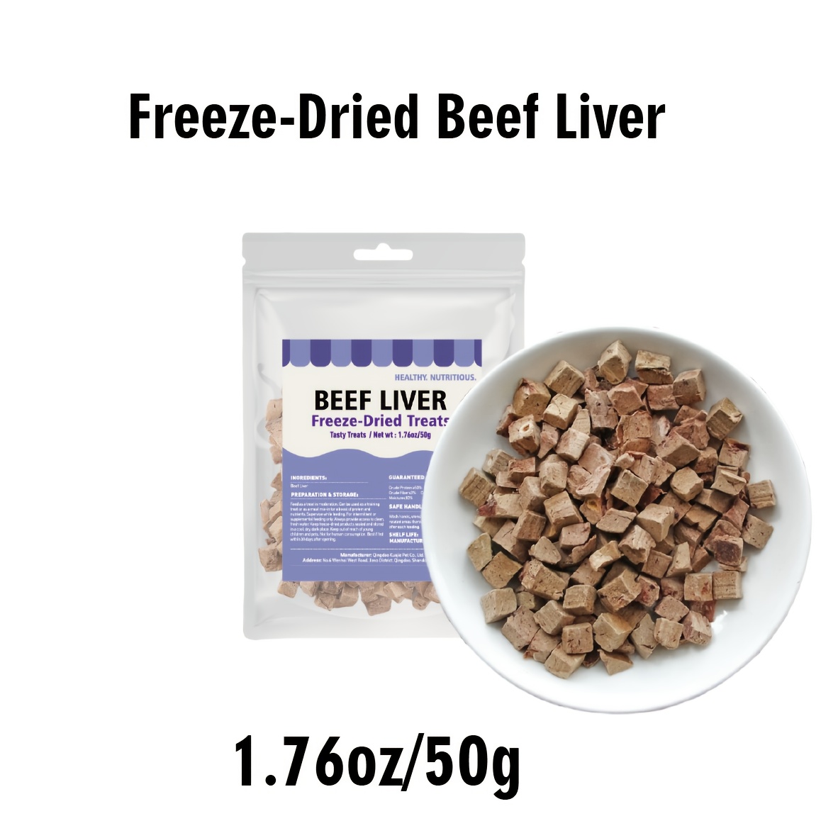 Freeze Dried Dog Treats, Beef Liver, Single , High , Grain-free, Gluten-free For Pet Lovers