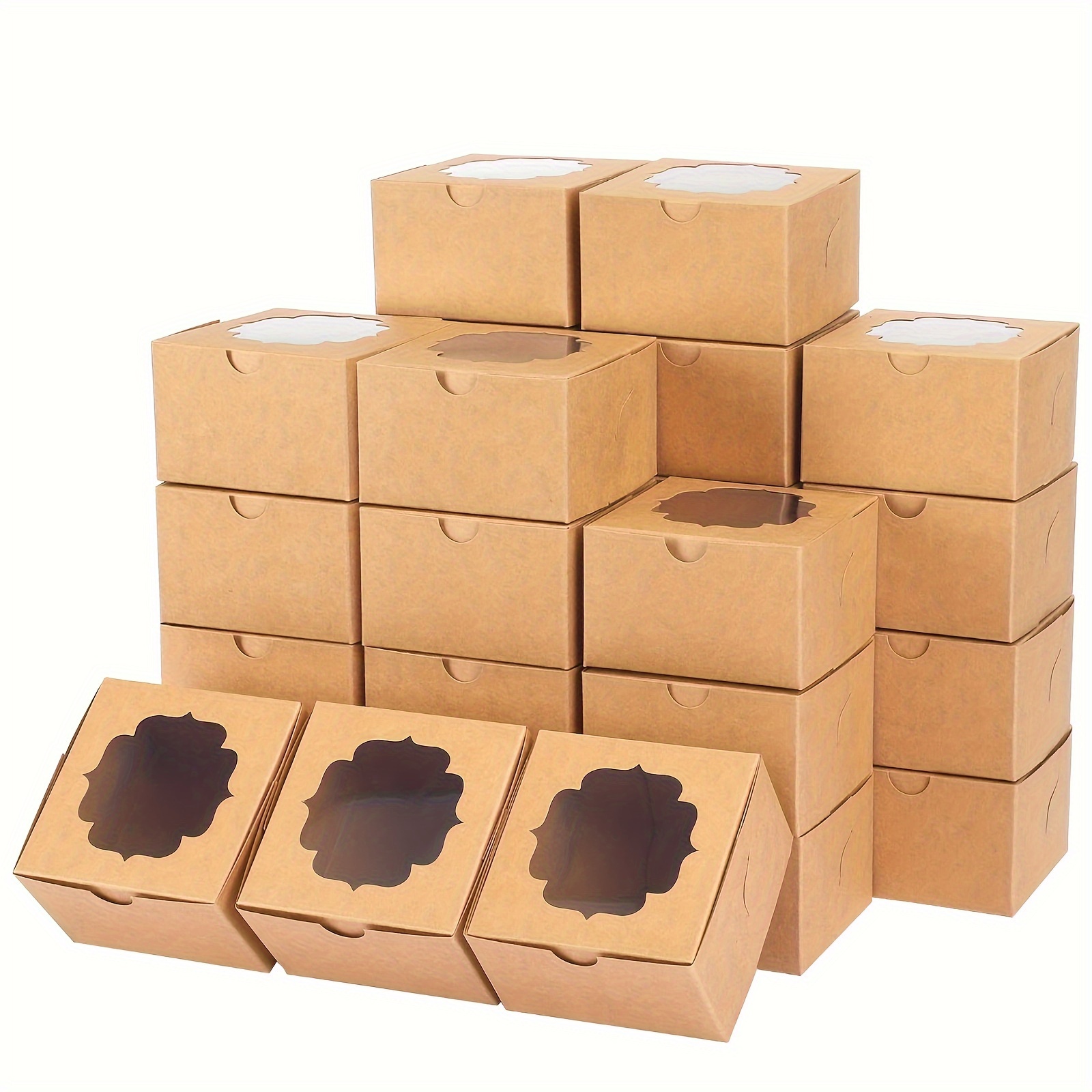 Paper Charcuterie Boxes Clear Lids Brown Cookie Boxes - Temu Canada