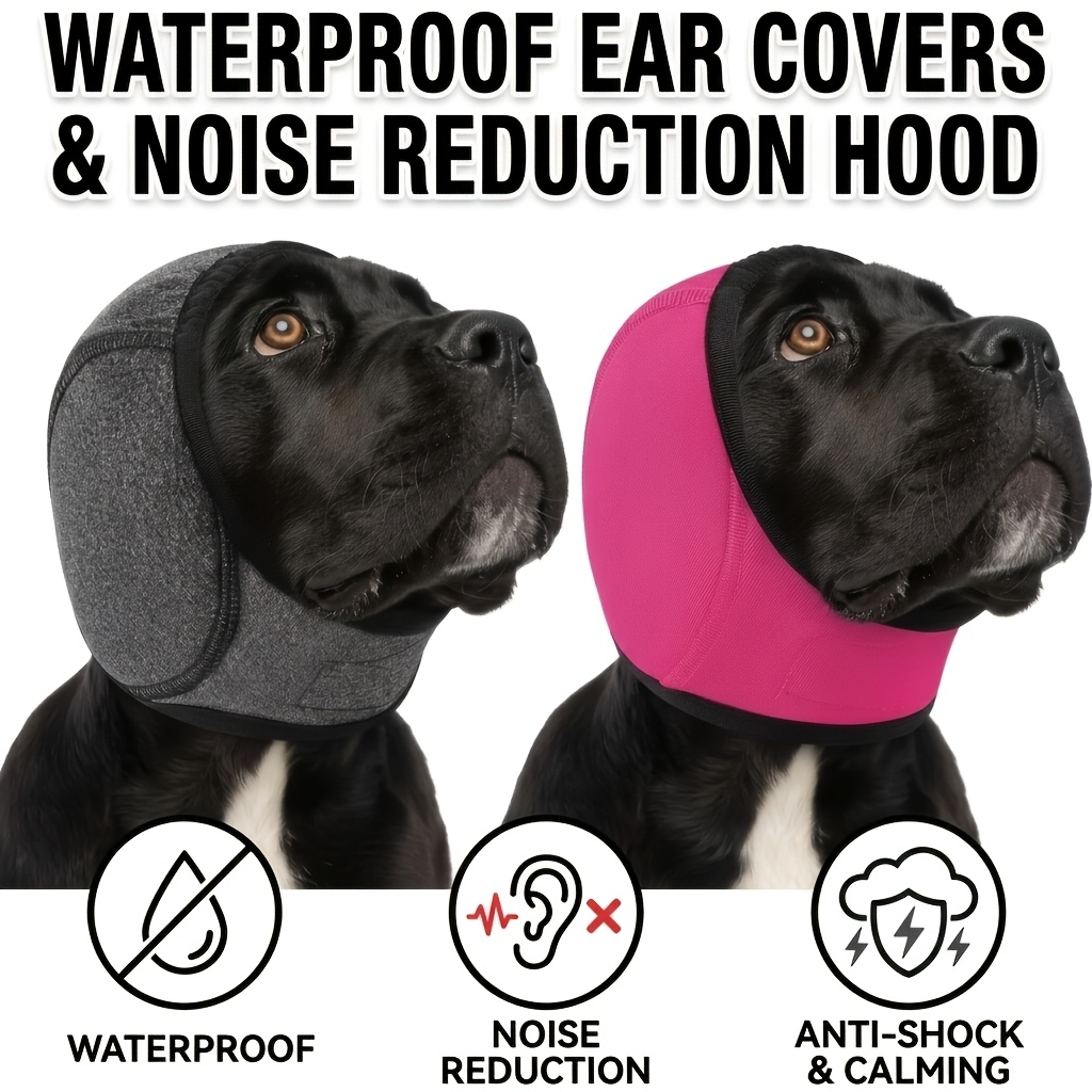 TEMU Dog Noise-cancelling Ear Muffs, Soft Soothing Dog Ear Protection Hat, Anti-anxiety Pet Ear Covers, Suitable For , Fireworks, Bathing, Grooming