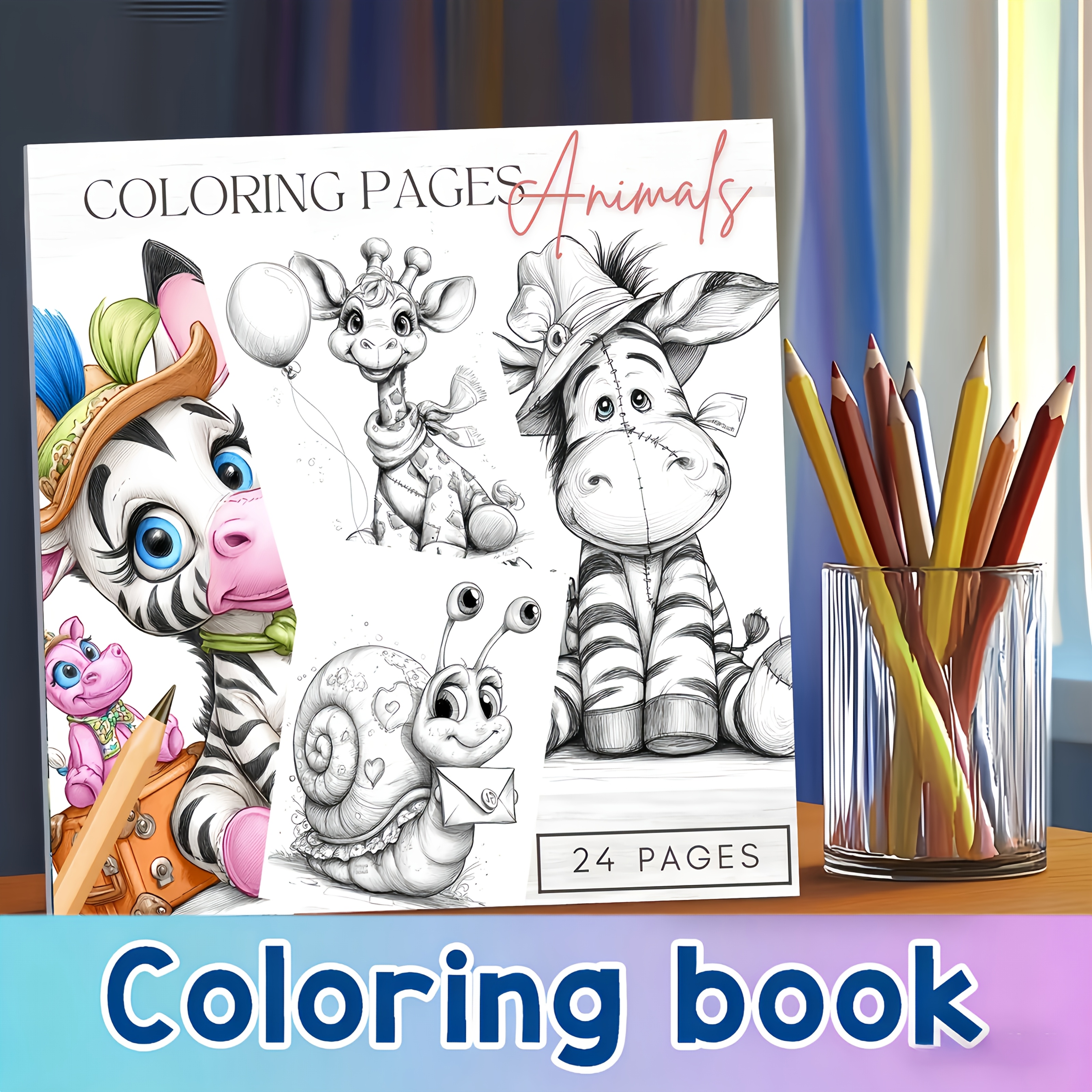 TEMU Cute Animal Coloring Book, Coloring Book For Adults And Teens, Suitable For ' Collections, A Gift From Nature, Relaxing Stress-relief Art Relax,
