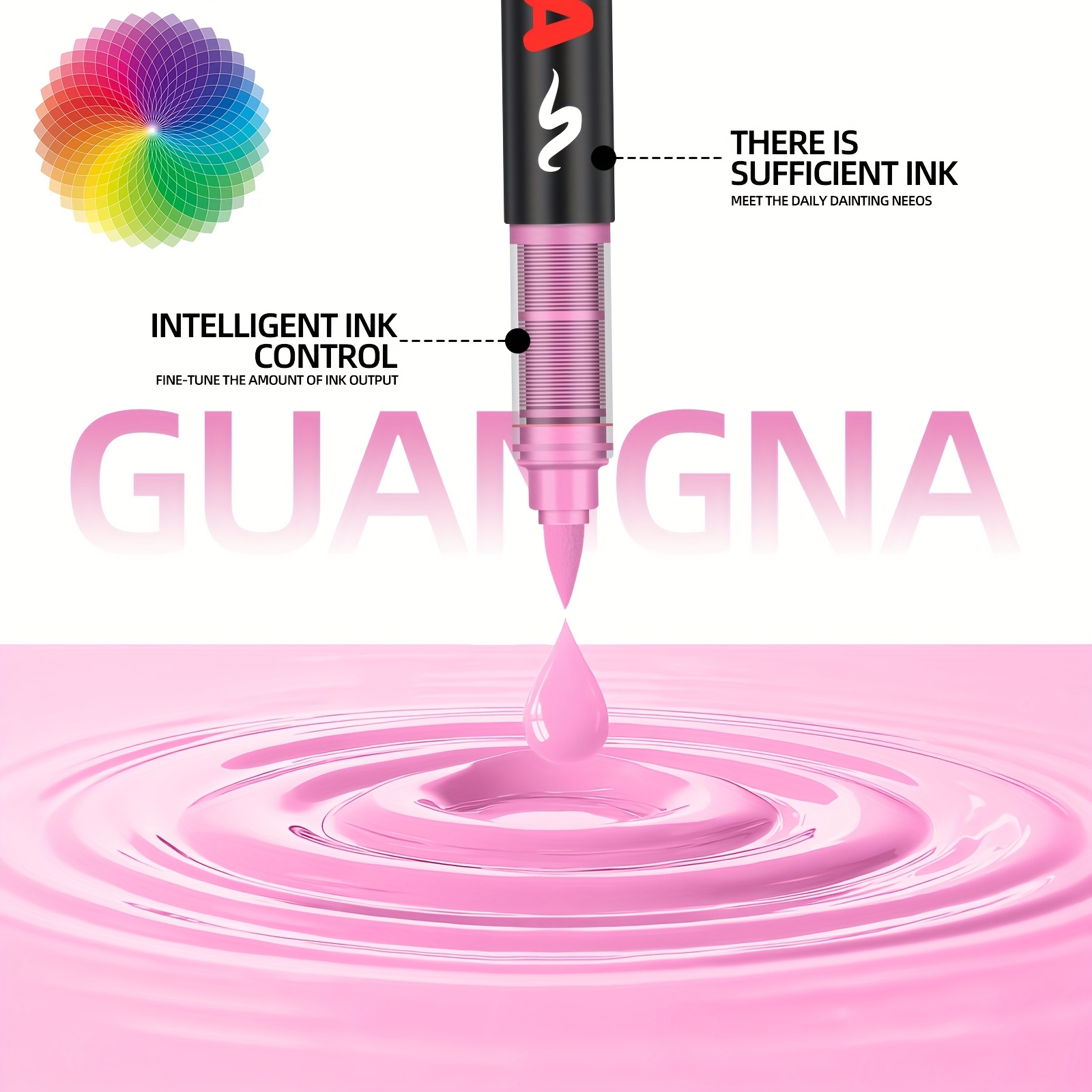 GUANGNA 288/168/120 Kleuren Rechte Vloeibare Acrylmarker Set, Nieuw Ontwerp voor Steenschilderen, Pompoen, Stenen, Canvas, Hout & Keramiek