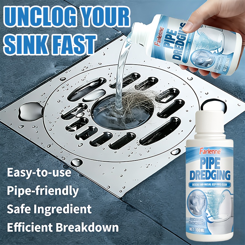 FARIENNE Advanced Pipe Unclogging Kit - Quick-acting Drainage Liquid, Specially Formulated to Prevent Blockages, Capable of Dissolving Hair and Oil Residues, an Easy-to-use Clog Remover, Suitable for Toilets, Sinks, Bathtubs and Floor Drains
