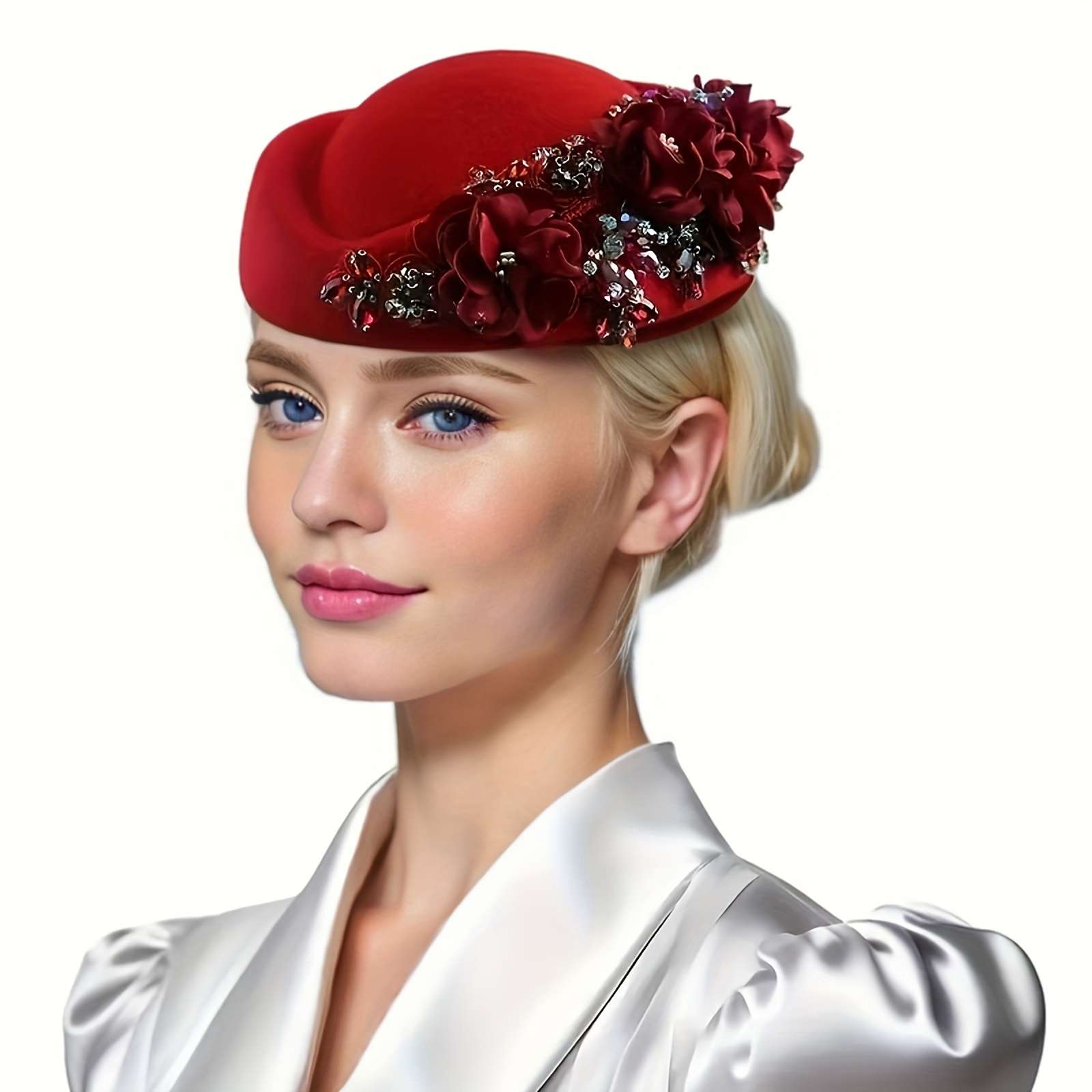 womens vintage british headscarf headpiece weddings - Temu display picture 1