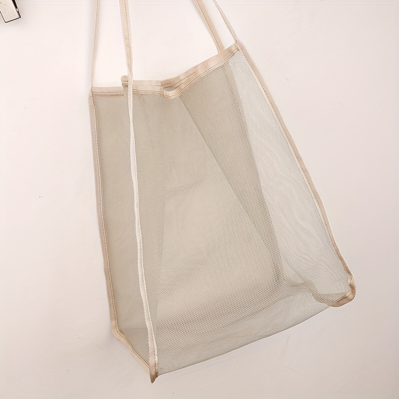 TEMU Bolso de Playa Plegable de Gran Capacidad para Mujer con Correa de Transpirable de Malla - Bolso de de Nylon Adecuado para Viajes, Gimnasio,