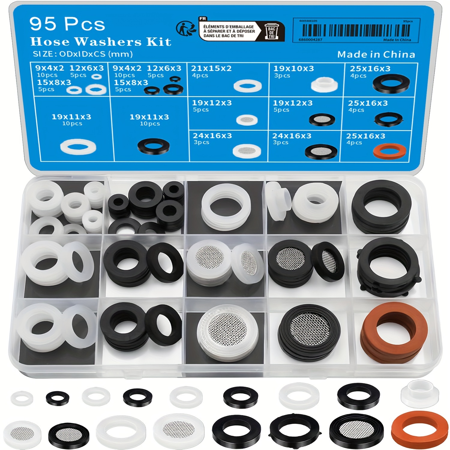 Prasacco 25 Pieces Shower Hose Washers, Rubber Hose Washer Tap Sealing Rings Shower Head Washers Rubber Washers Seals,1/2 Inch Hose Washer Seal For Shower Head And Hose Connecting - View #13