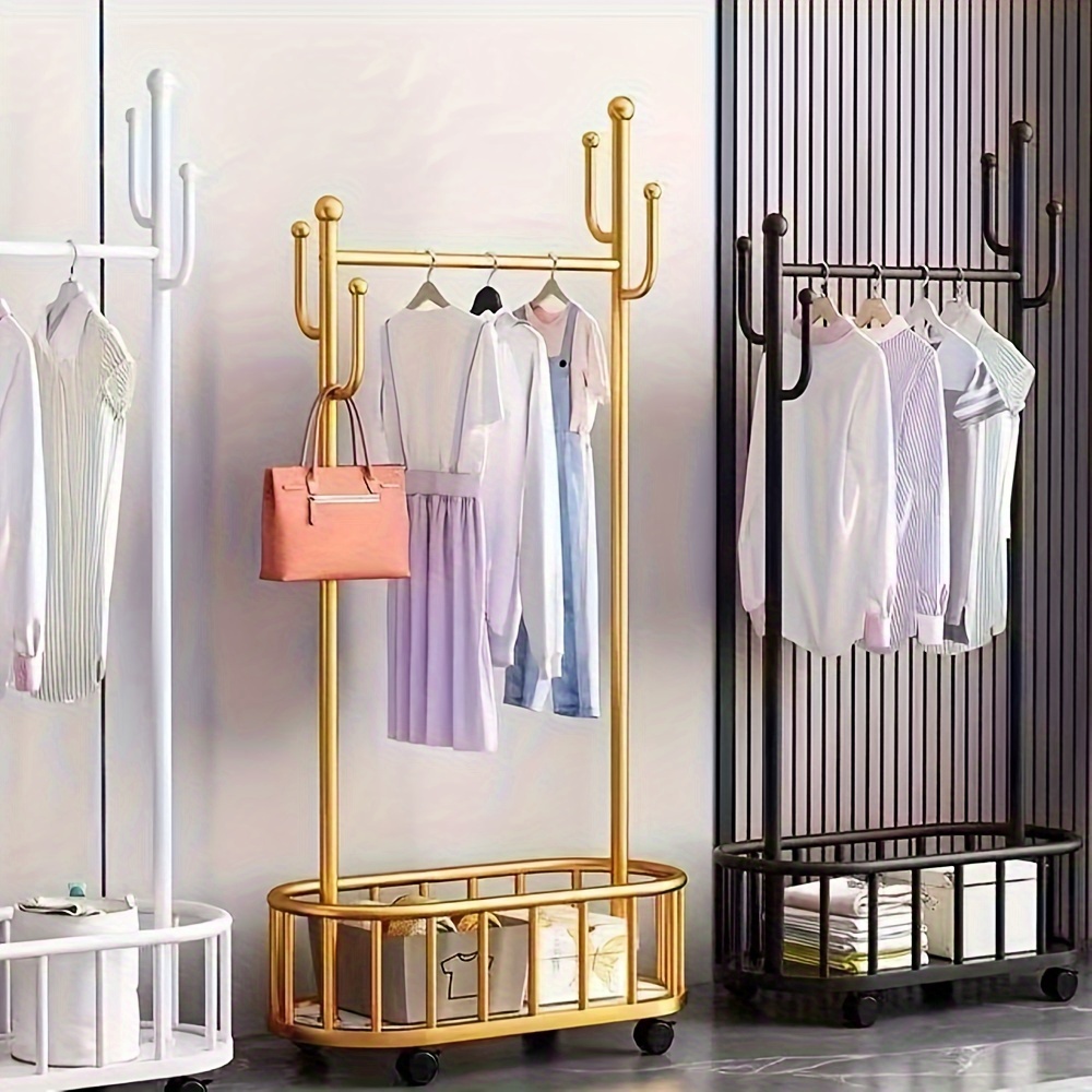 

Versatile Metal Clothes Rack With Wheels - Freestanding, Multi-purpose Storage For Bedroom & Home Clothing Rack Clothing Racks For Hanging Clothes