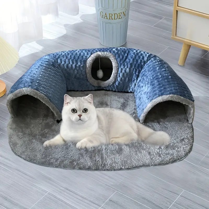 2 in 1 cozy cat play bed non slip pet house with soft polyester fiber fill Product details 0