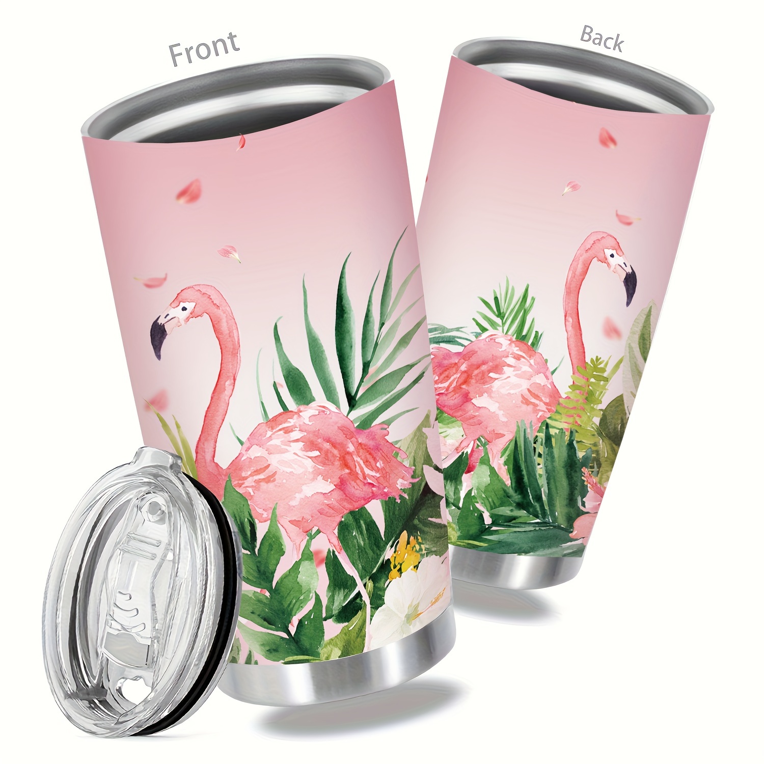 

1pc Flamingo 20oz Tumbler Insulated Coffee Cup Beverage Container Travel Mug With Lid Double Wall Stainless Steel Bpa-free For Sport, Back To School