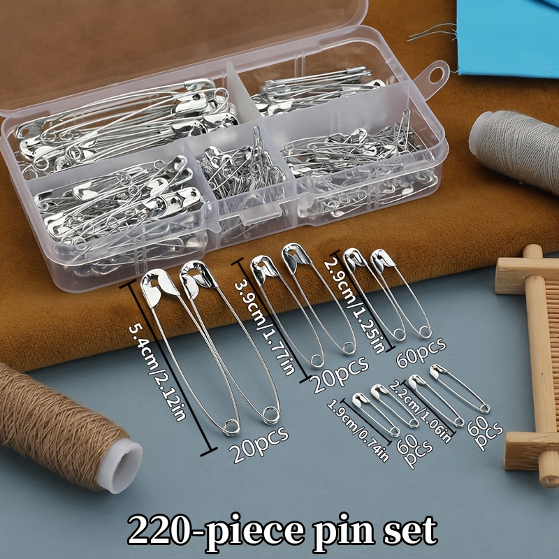 TEMU 5 Sizes Available Safety Pins,small And Large Heavy Duty Safety Pins For Clothes, Sewing, Jewelry Making, Diy Craft