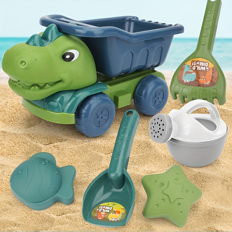 

Construction Vehicle Beach Toy Set, Summer Play Water Beach Bucket, Beach Shovel And Trolley Toy (part Accessories Color Random)