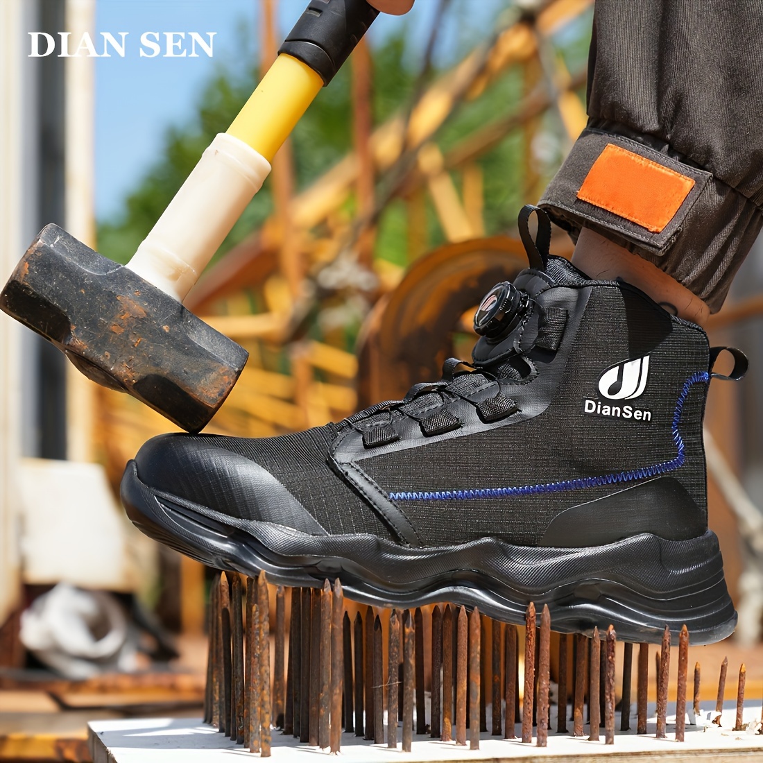 Zapatos deportivos con punta de acero para hombre, ultraligeros,  indestructibles, zapatos de trabajo a prueba de pinchazos, zapatos de  seguridad antideslizantes industriales para construcción, Gris : Ropa,  Zapatos y Joyería 