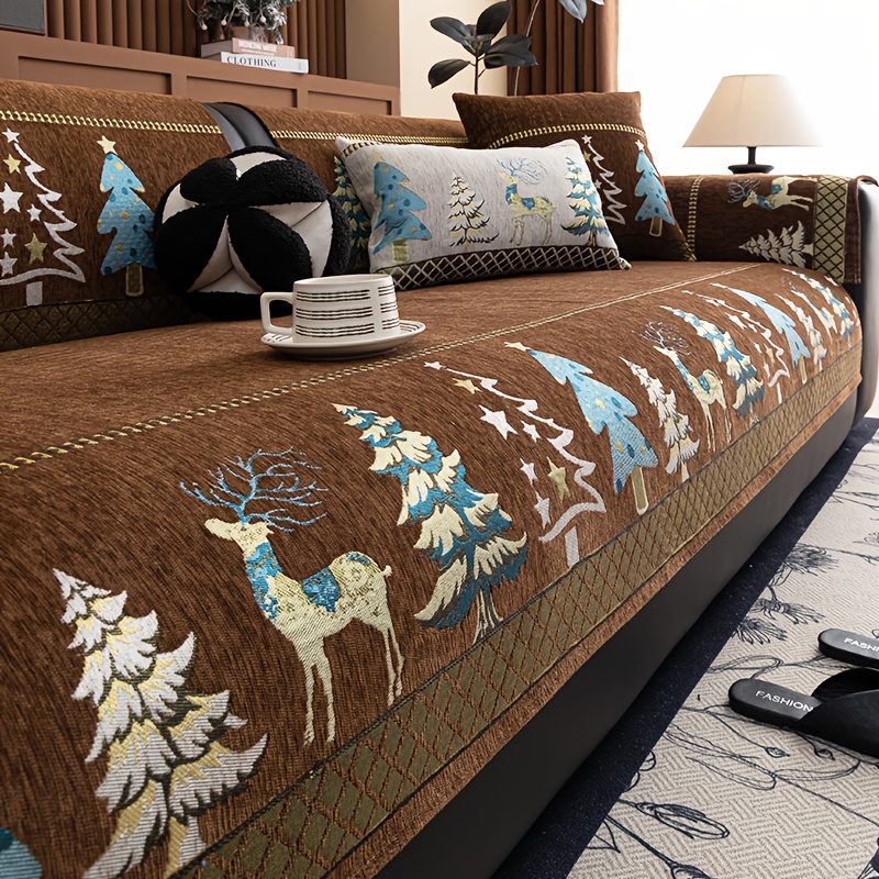 1pc cojín y   de sofá chenille moderno en  / /dorado/beige - antideslizante, lavable a máquina, tela     para     amigosa con las mascotas, protector lujo para  , dormitorio u   -     para sofás individuales/dobles/ /cuádruple o seccionales -   limpieza en   elegantes terrosos con   mullida de chenilla, ideal decoración  ,   de sofá  , Detalles del producto 3