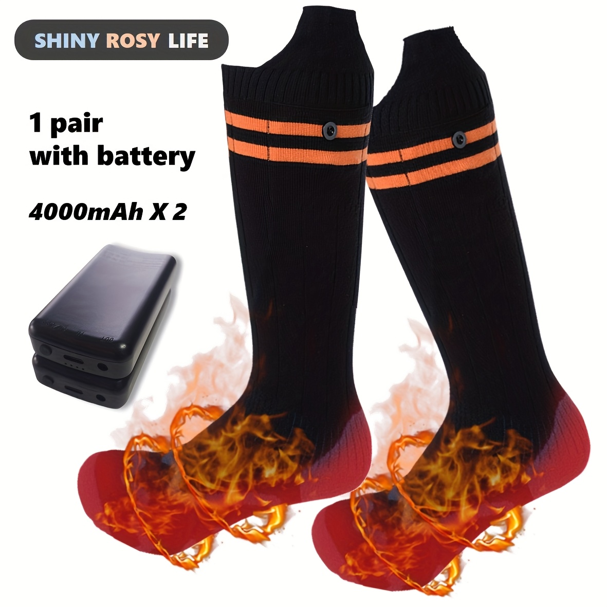 Socks with Three Temperature Settings, Perfect for Keeping Your Feet Warm While Fishing, Skiing, Hiking, Or Camping in Winter, Equipped with a 4000Mah Battery, an Ideal Winter Gift.