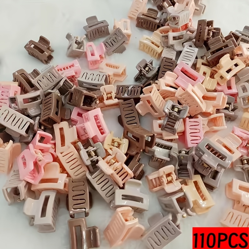 TEMU 55pcs/110pcs Pinces à Cheveux Carrées en Plastique Couleurs Mélangées, Pinces à Frange pour Femmes, Accessoires Cheveux Y2K Élégants et Mignons