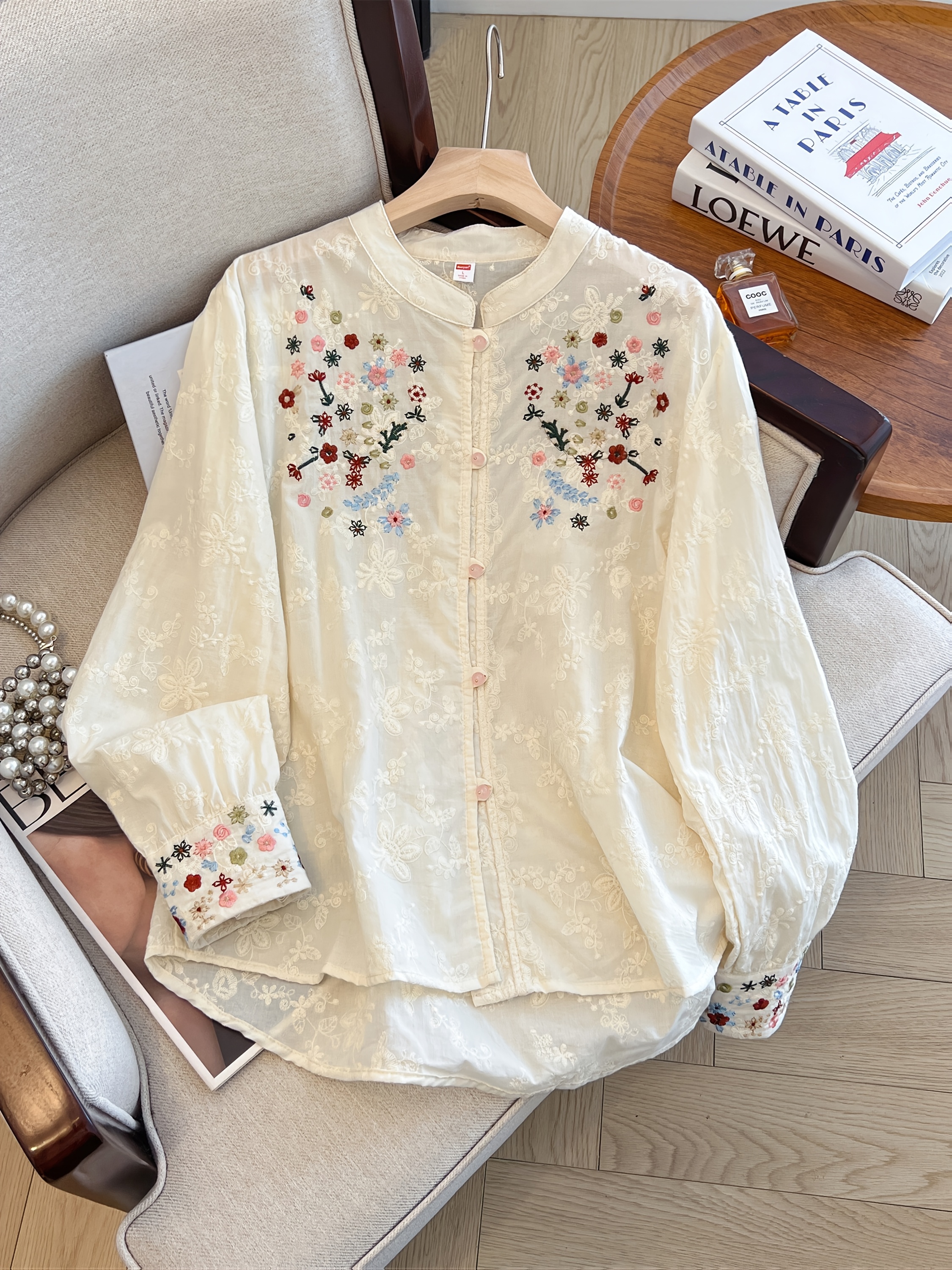 blusa encaje bordado flores mujer camisa cómoda Temu El Salvador