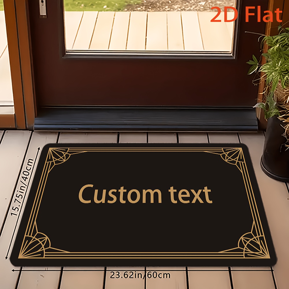 TEMU 1pc Custom Text Pattern Non-slip Floor Mat, Customize Your Unique Carpet, Soft And Durable, Personalized Entrance Carpet, Flannel Material,