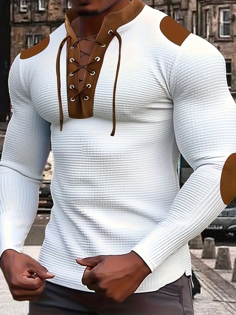 Strap Long Sleeve Cross Collar T-Shirt Strap Long Sleeve Cross Collar T-Shirt