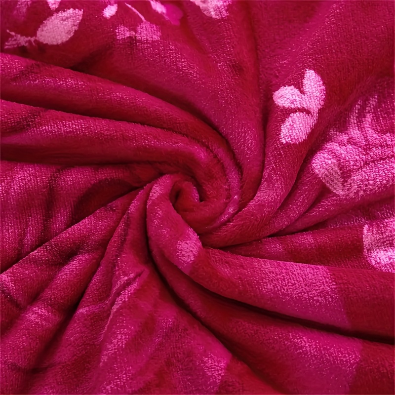 contemporary floral   bed blanket woven   pattern polyester machine washable with     for christmas and valentines day gift details 6