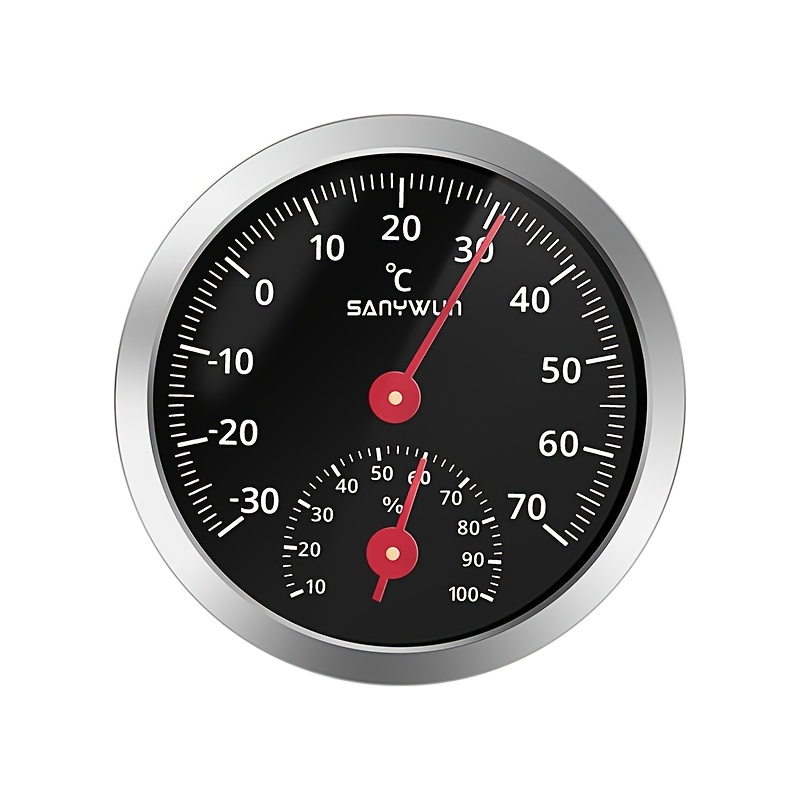 TEMU Termohigrómetro mecánico mini sin pilas con carcasa, resistente a altas temperaturas de -30℃ a 70℃. Termómetro doméstico de interior, medidor de