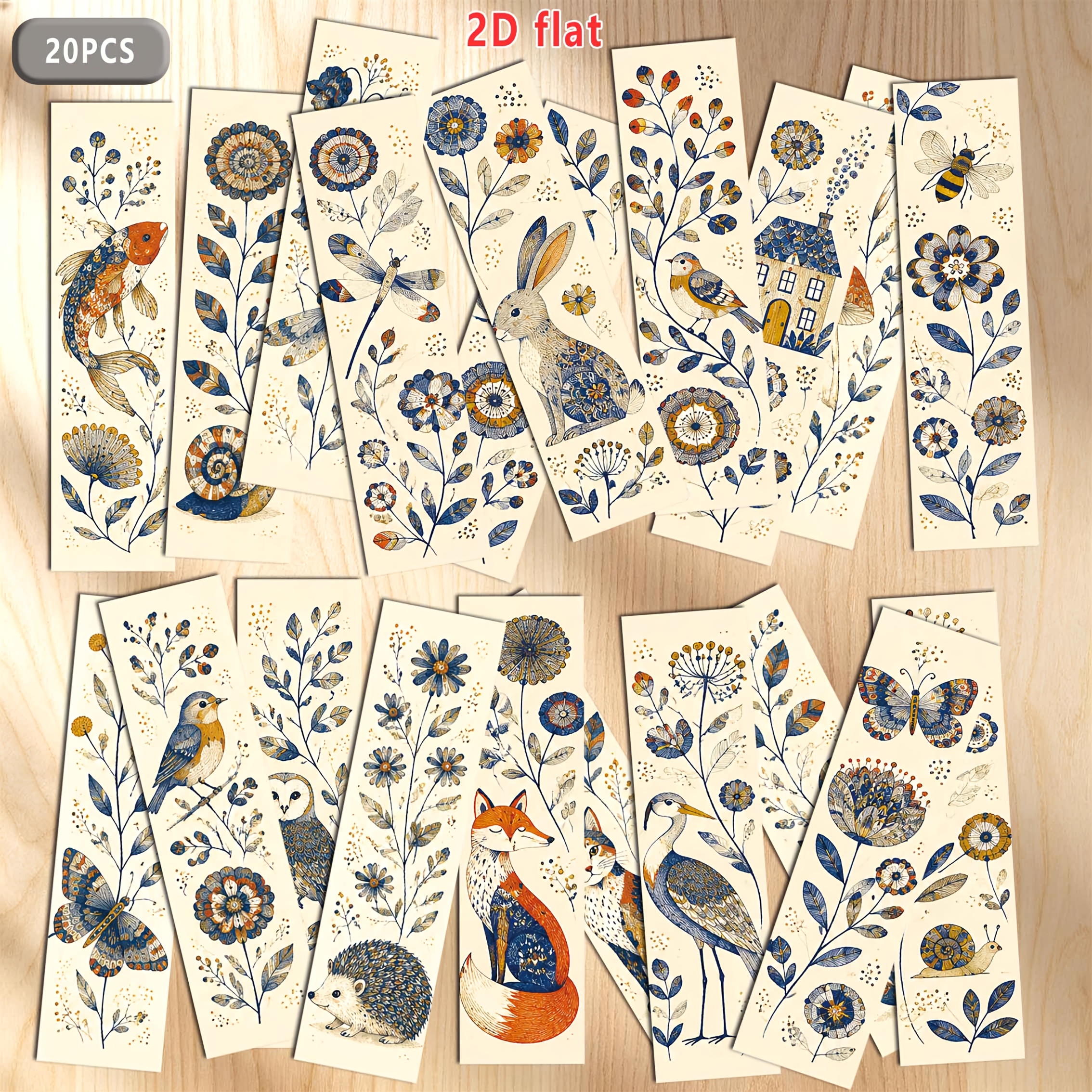 TEMU 20pcs Bookmarks Suitable For Books, Journals, Tablets & -readers - Floral Bird & Print Book Page Markers, Gift For Book Lovers, Teachers,