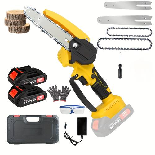 6 inch mini lithium chainsaw handheld electric chainsaw with high capacity lithium battery additions lightweight and portable long suitable for patios gardens and outdoor use