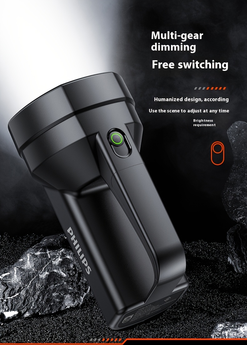 Philips Rechargeable Battery Flashlight, Ultra-Long Life, High Capacity, Portable Spotlight for Outdoor and Emergency Lighting