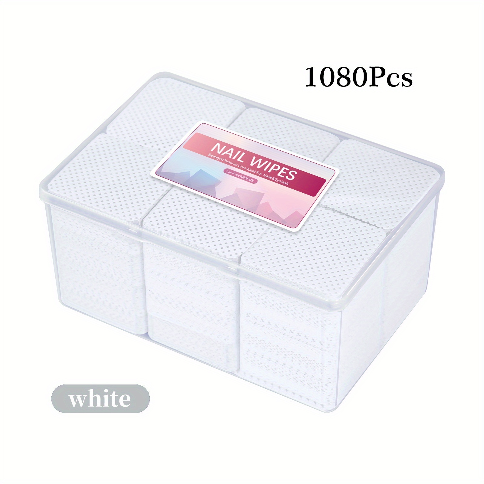 Image of 1080pcs Lint Wipes Nail Polish Remover Pads Absorbent Soft Nail Cleaning Wipes Sheet Removal Manicure Tool