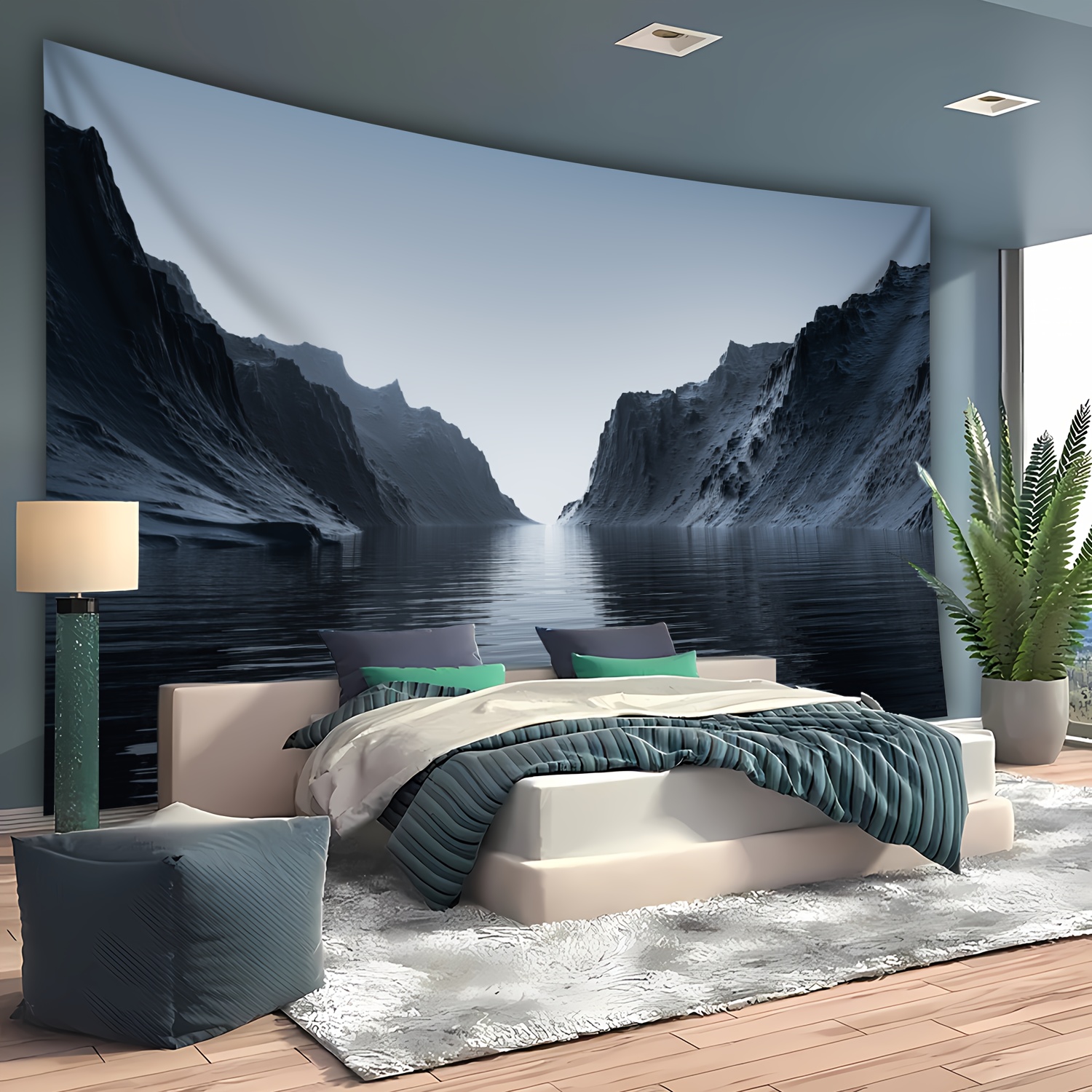 Mountain Sea Landscape Wall Hanging Tapestry For Home Room Decor_voghion.com