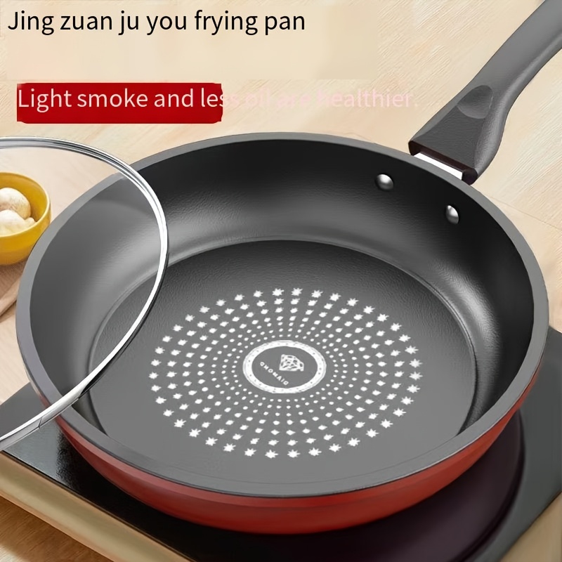 

24cm Cast Iron With Lid - Dual-use, Smokeless Frying Pan For Pancakes & More, Compatible With Induction & Gas , Small, Flat Bottom