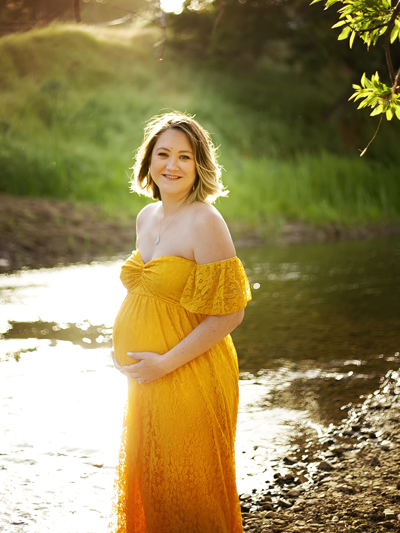 Abito Premaman Stretto - Lunghezza Al Ginocchio - Viscosa E Elastan - Senza Maniche - Decorazione Floreale - Foto 7