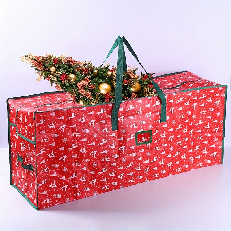 

Christmas Bag - 7.5ft , Plastic , Multipurpose Rectangle , Red Pattern, , Dustproof, Insect-, Moisture- For Christmas And Universal