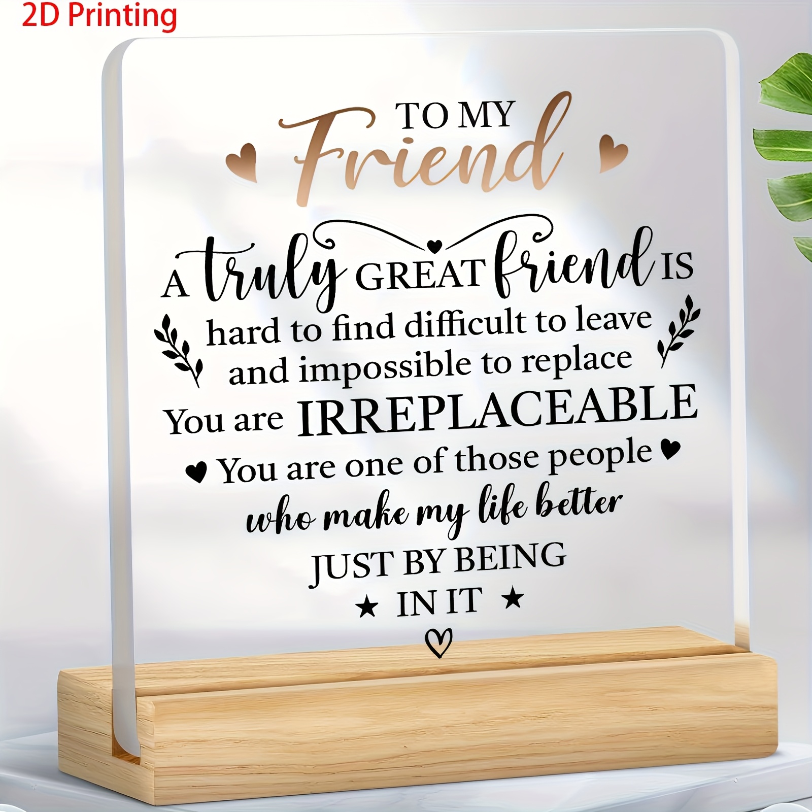 TEMU 2d Flat, Multipurpose Living Room And Office Decoration, Suitable For Best Friend, Girlfriend, , Bestie – Featherless Transparent Friendship