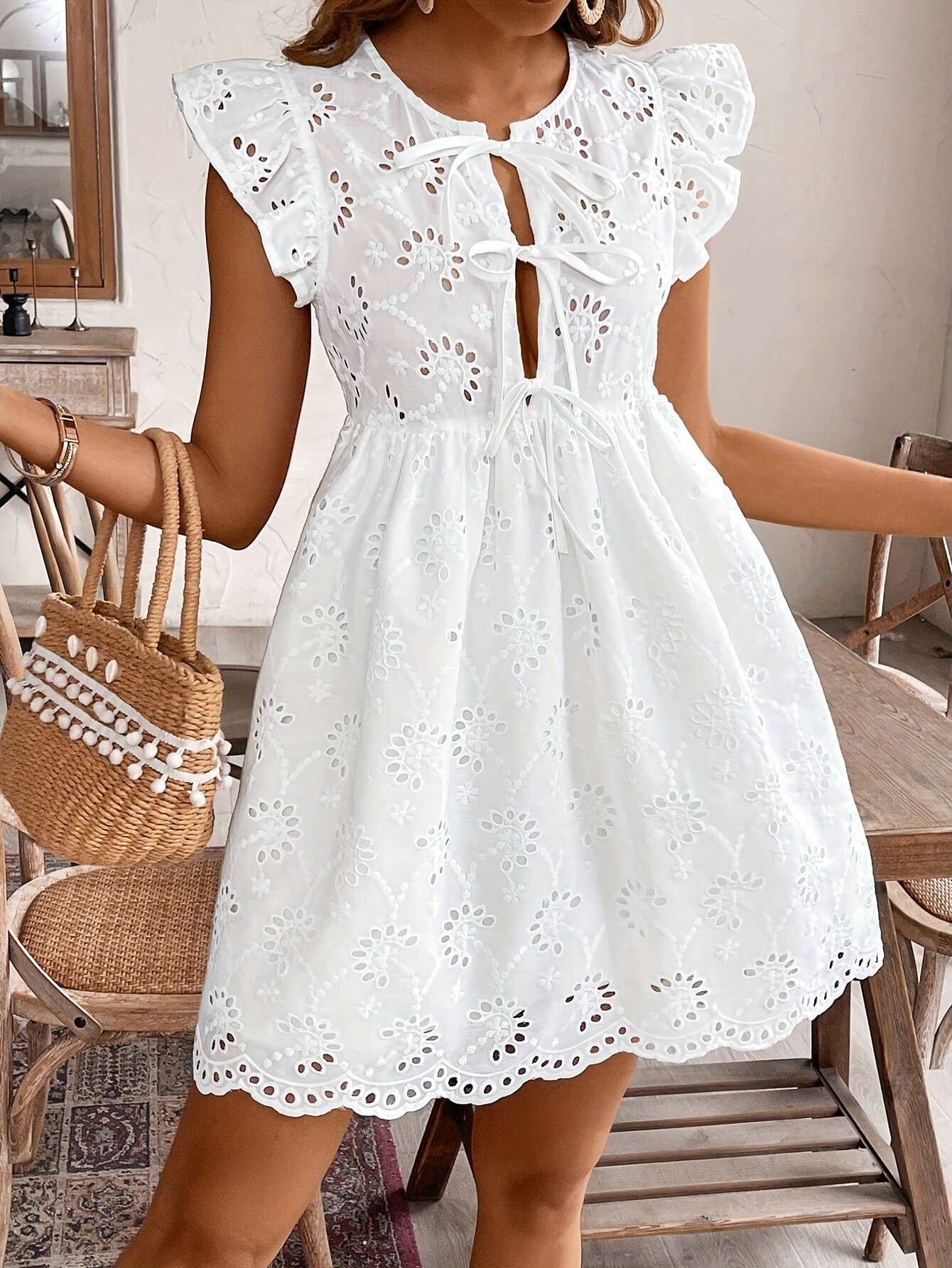 womens casual vacation embroidered dress women's clothing - Temu Mauritius