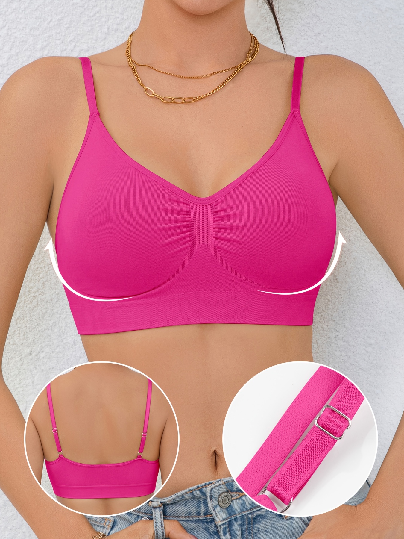 womens seamless underwear with a single layer no padding adjustable straps and a easy design for a supportive fit