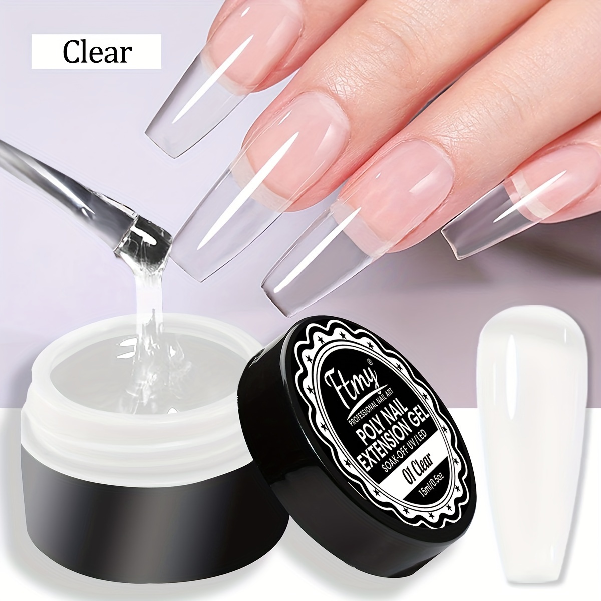 

Nail Gel, Quick Extension, High Transparency, Strong & Durable, Sculpting & Shaping, Glossy Finish, Manicure Salon Quality