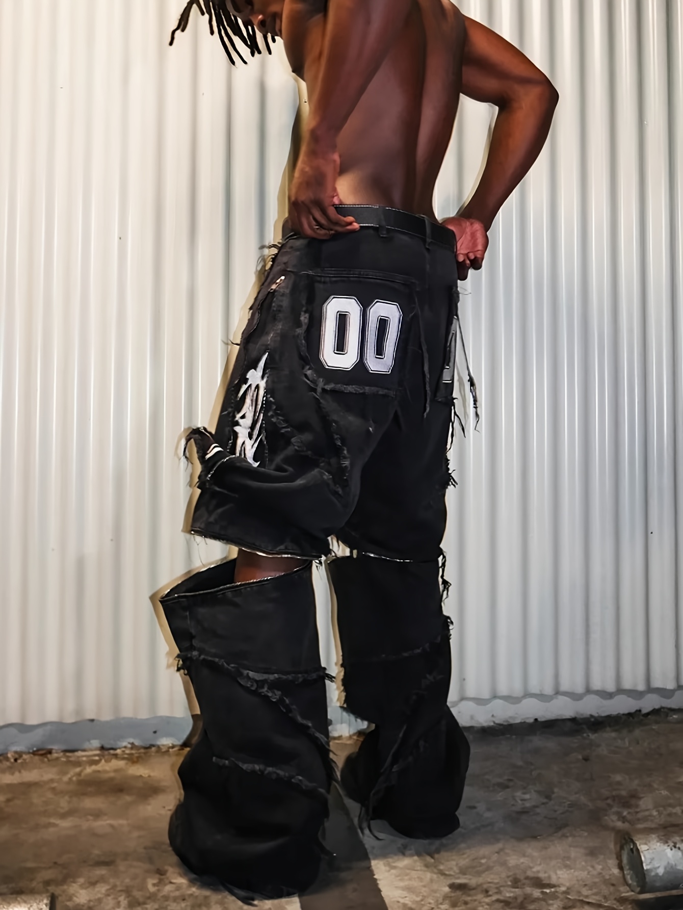 TETE HOMME flared bondage cargo pants 00s TETE HOMME flared cargo