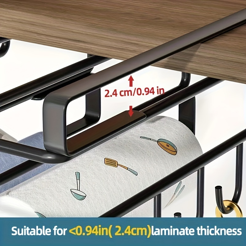 Portarrollos De Papel Higiénico, Porta Rollos De Papel, Accesorios De Cocina Aluminio Mate Portarrollos De Cocina Sin Perforacion Color Negro 98988227