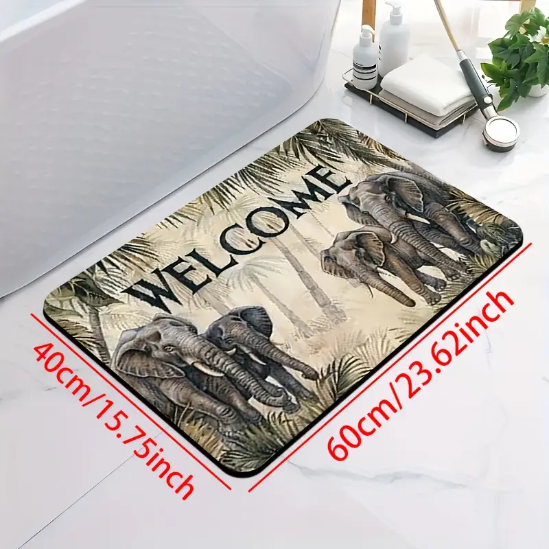 1pc diatomite bath mat welcome to the print design quick dry non slip absorbent floor mat soft and able suitable for bathroom shower room laundry room bedroom door mat rv bathroom bathroom non slip bathtub mat bath matts for bathroom bathroom mat long small bath mat rv bathroom mat shower room decorative bath mat modern floor mat mat durable bath mat rectangular mat floor rv owners small Product details 4