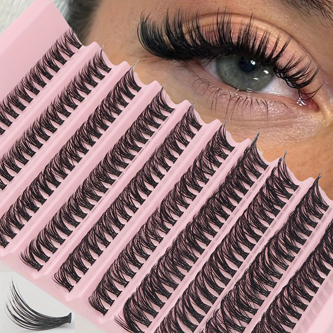 

200 Clusters Of 30d/40d/80d Mixed Cluster Eyelashes - D , 8-16mm Length, Create A Natural Slavic Dense Effect, A Must-have For Beginners