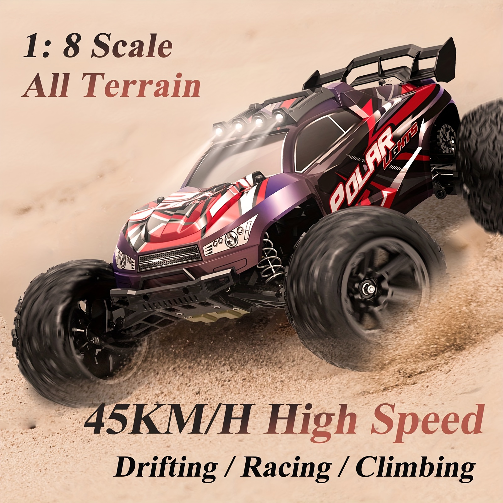 

1:8 Rc Car, 1 Set Of Alloy Accessories, 45km/h , , 2.4ghz , Gripping, , Christmas