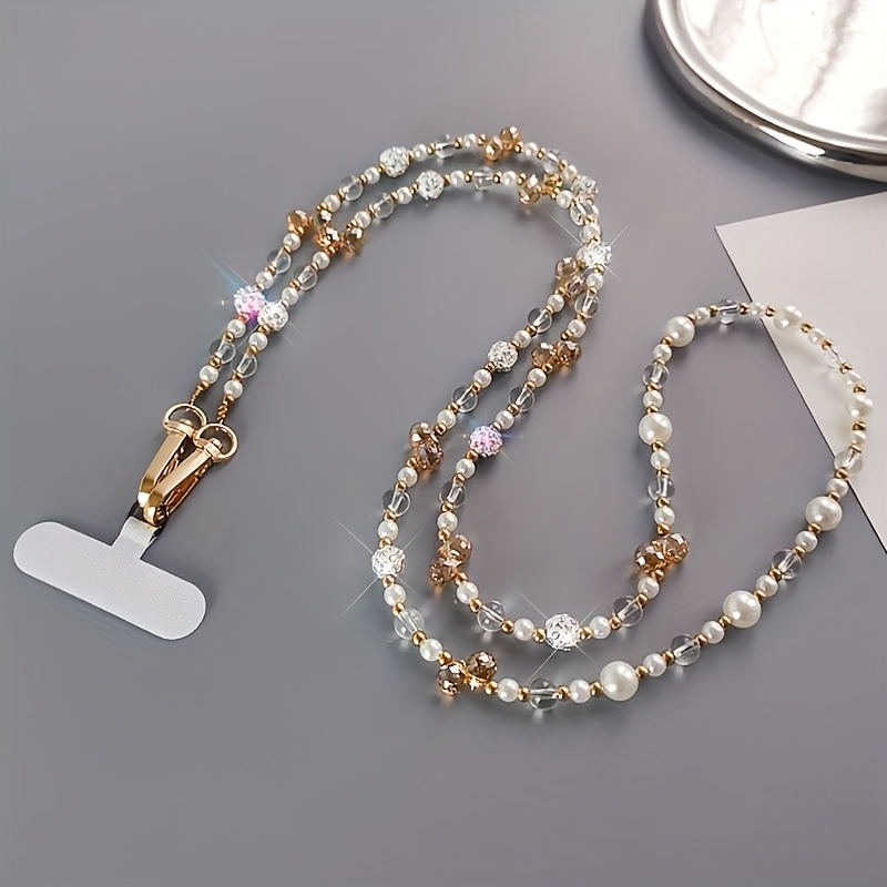 Crossbody Phone Lanyard For Women, Featuring A Crystal Sparkly Strap, Compatible With Phone Cases To Prevent Loss And Dropping