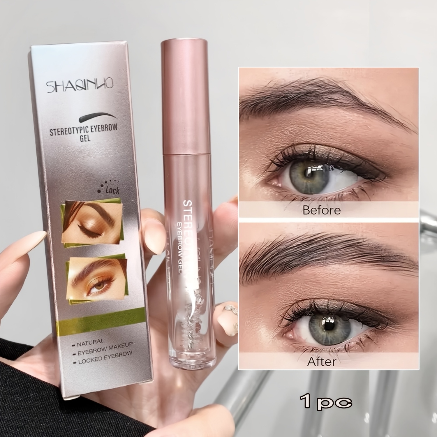 TEMU Waterproof, 3d Shaping Eyebrow Gel, Long-lasting Waterproof Quick-dry Brow Cream, Natural Wild Brow Look, Includes Applicator Brush, Perfect Day Gift