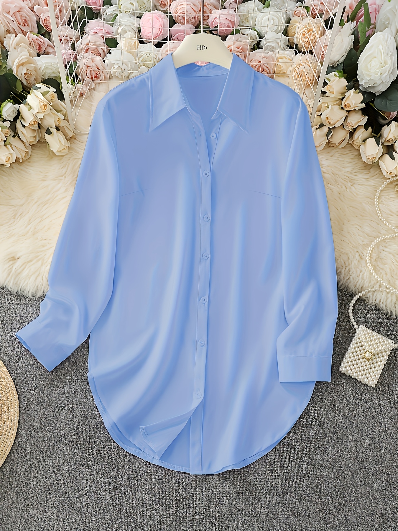 plus size plus size womens shirt elegant long - Temu Republic of Korea