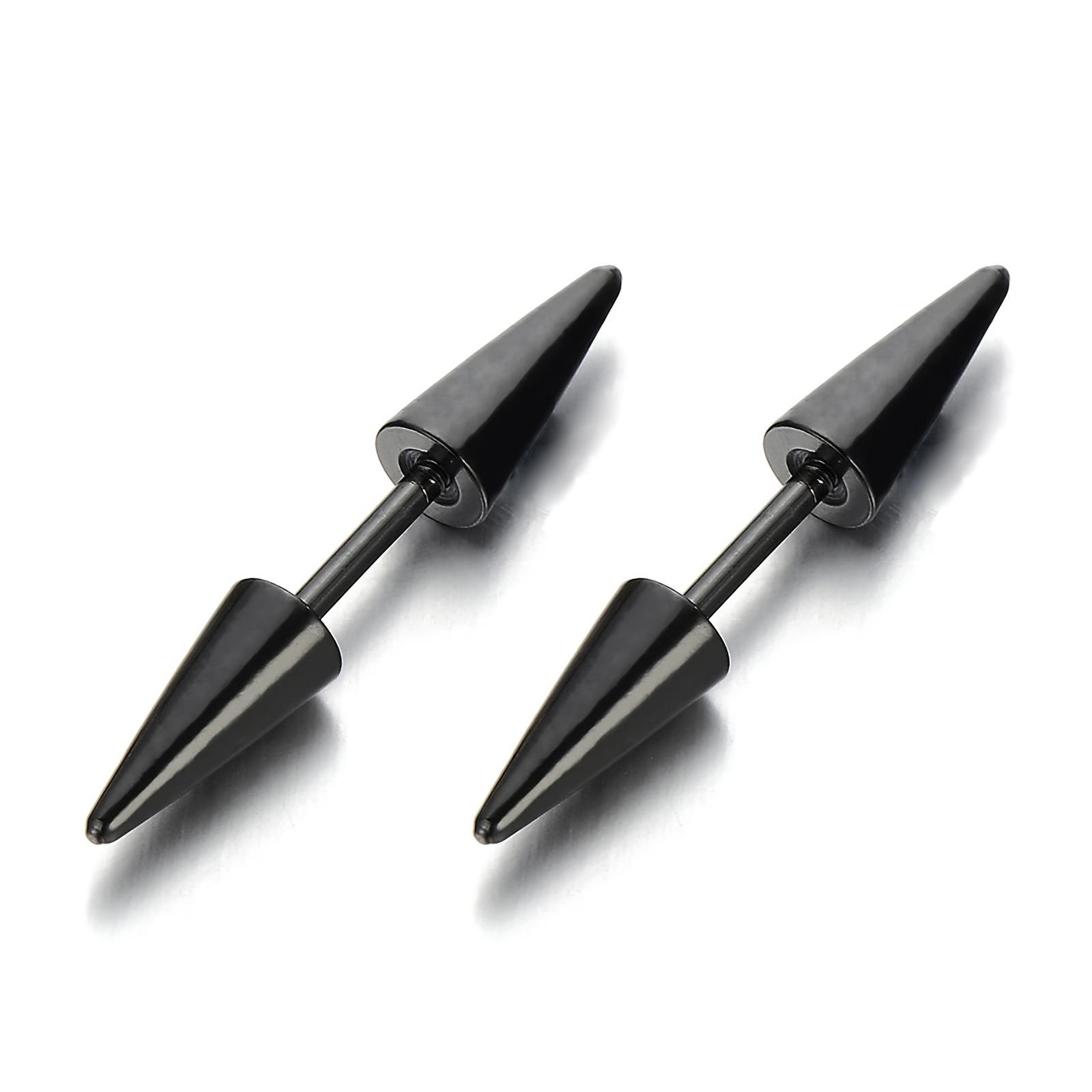 TEMU 1 Par de Pendientes de Oreja de Punta Estilo Punk 316L 316L 316L 316L 316L de Acero Inoxidable, Adiciones de Moda, Adecuados para Hombres Como