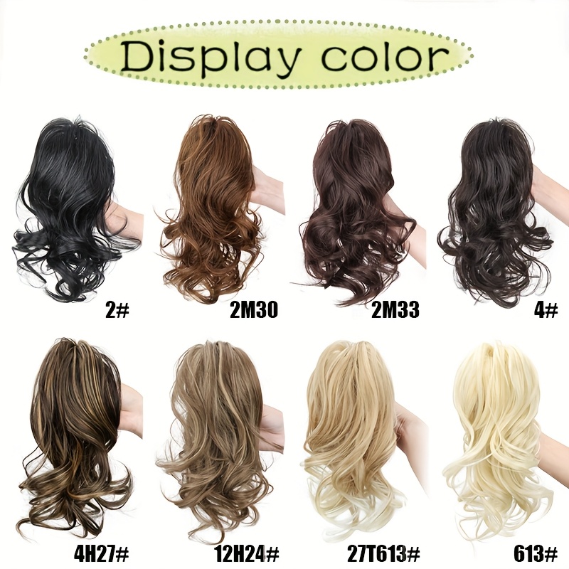 12 inch short curly clip in ponytail extension heat resistant synthetic hair with   claw clip multi color options for weddings parties casual attire women girls natural look hairstyle details 4