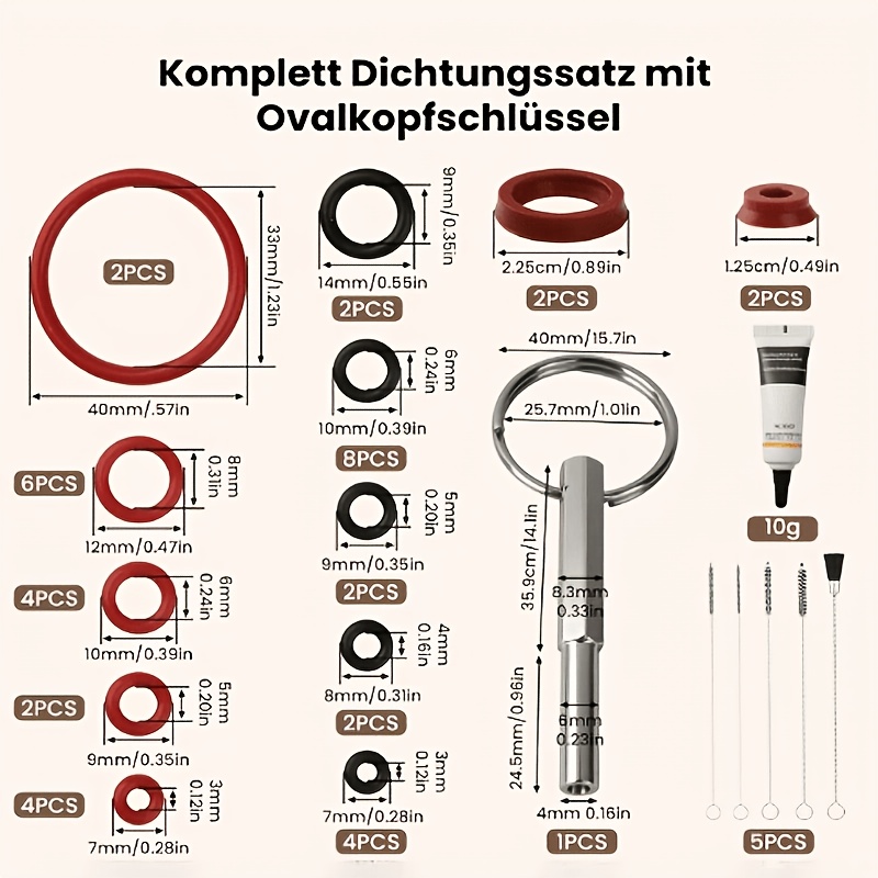 TEMU Compatible For Jur Coffee Machines O- & Brew Valve Tool Set With Key - Stainless /silicone Maintenance Kit Suitable For Repair, Replacement,