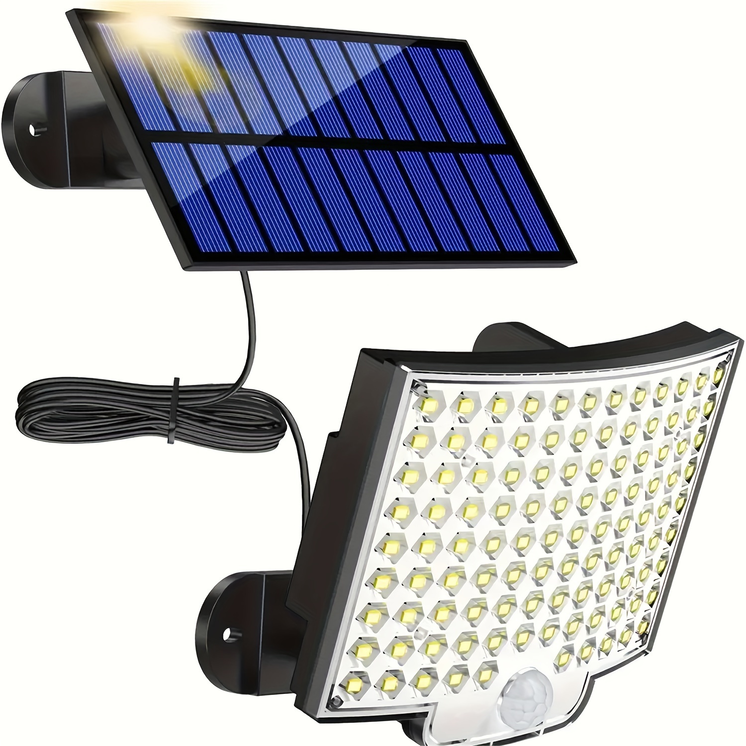 1pc 106 led solar outdoor wall light garden solar lamp with motion sensor 120 angle 16 5ft cable adjustable height remote control for outdoor garage use christmas gifts holiday office bedroom hotel party restaurant decoration details 3