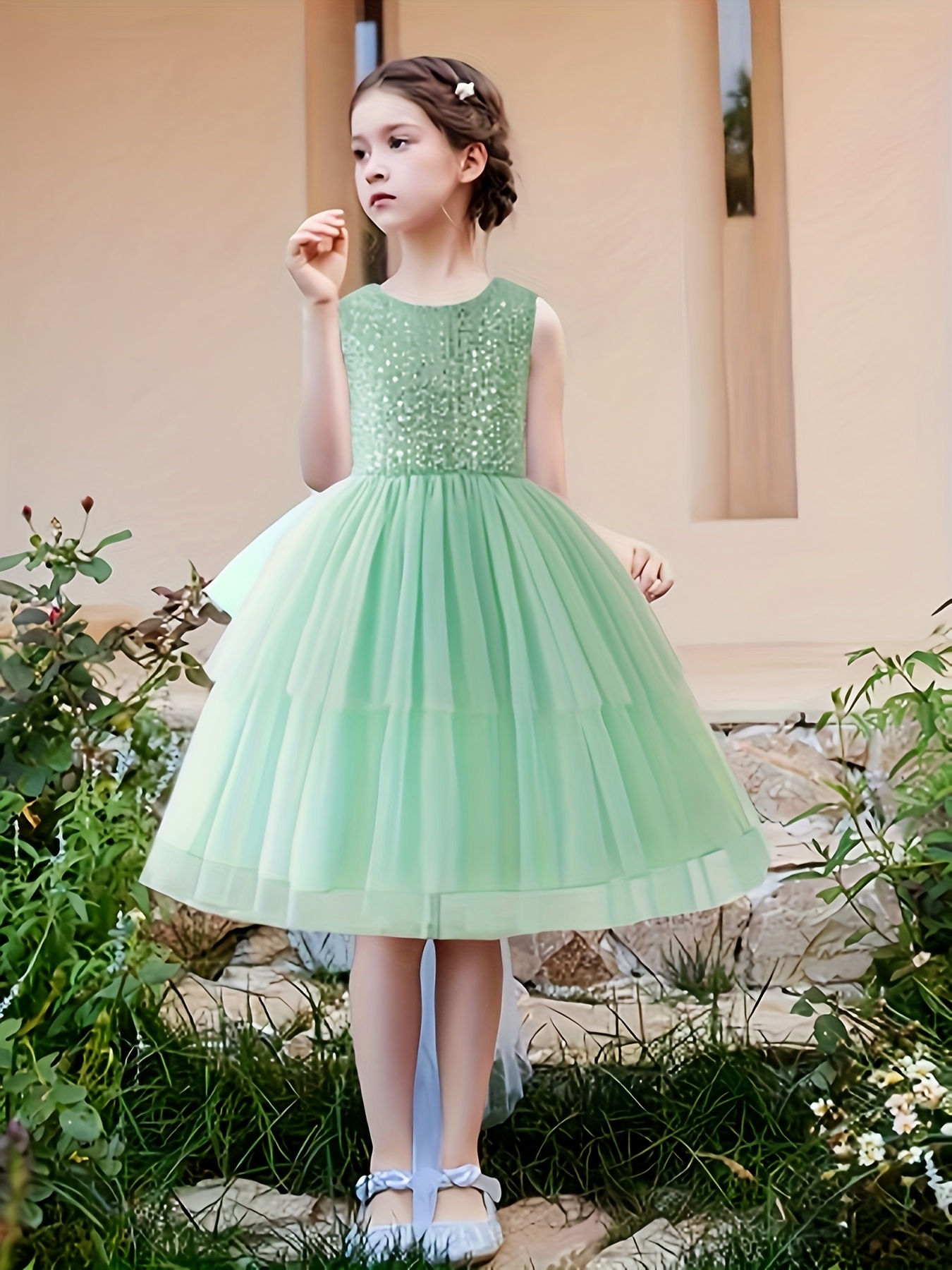 years girls dress medium large size sequin glitter cake - Temu Bahrain