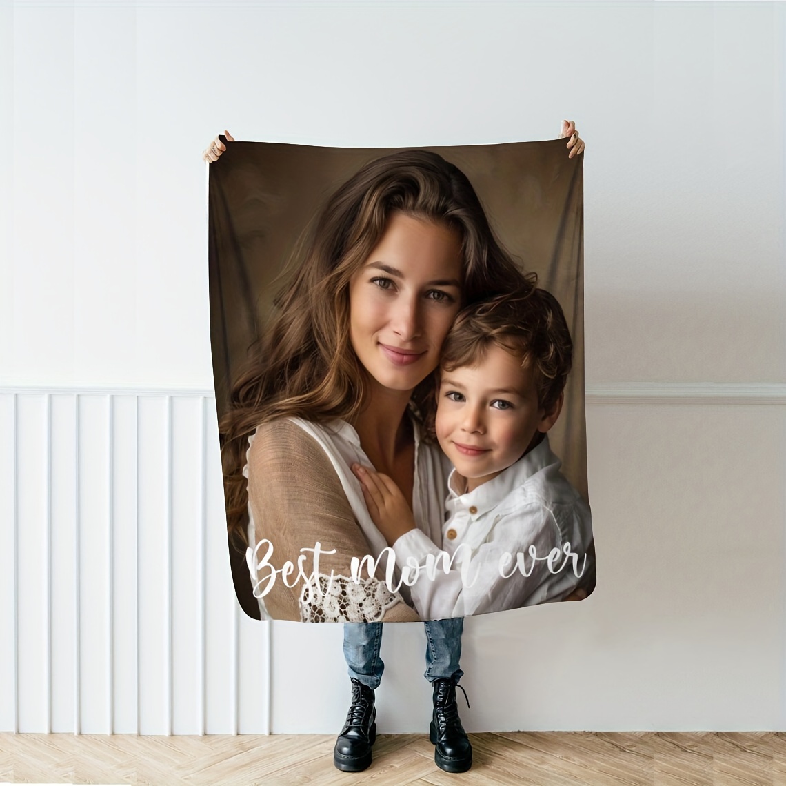 

1pc Custom Photo Blanket Come Pattern Customized Exclusive Your Mother's Day Gift For Mom Best Photo Blanket Gift Blanket Soft Flannel Sofa Blanket