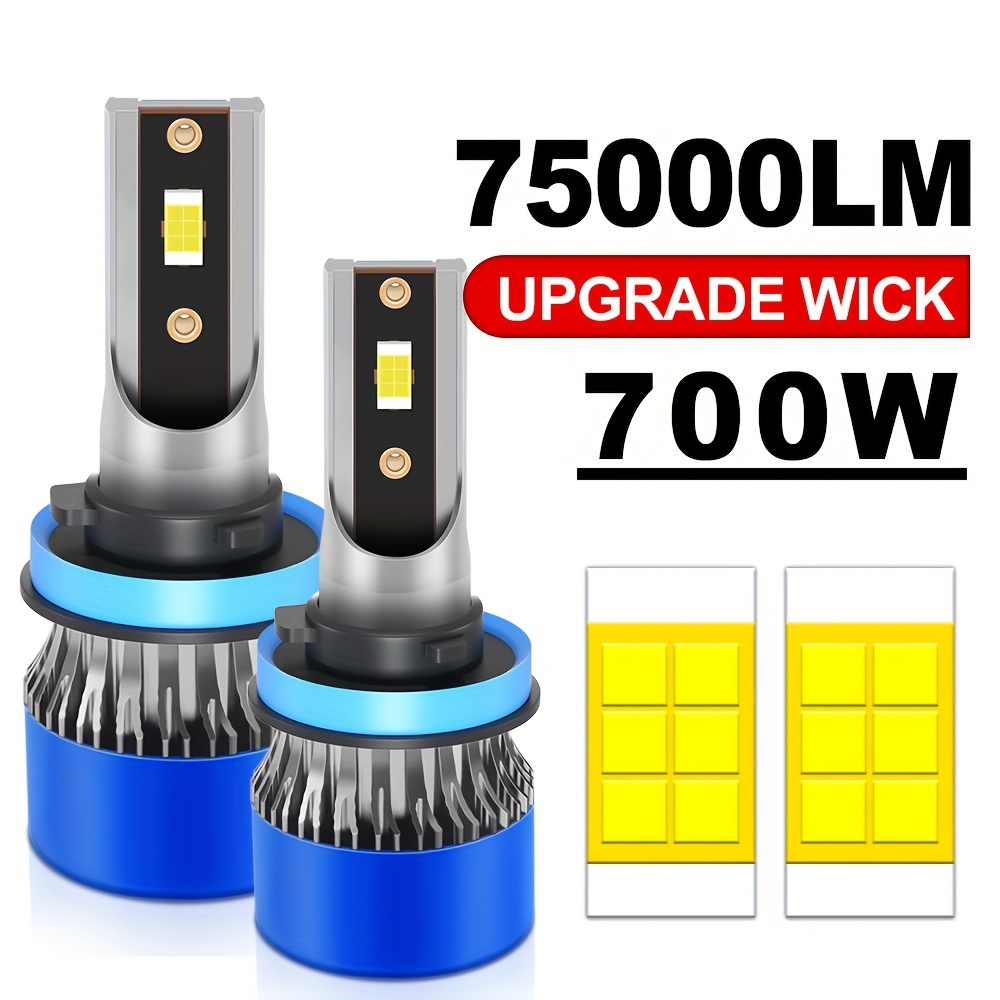 

Roadsun 2- 700w Led Headlight Bulbs, 6000k , 800% , 3000+ , 12-24v, Aluminum, Fan, 360° , For 9005/hb3 9006/hb4 9004 H1 H4 H7 H11 H13 Vehicles, Battery